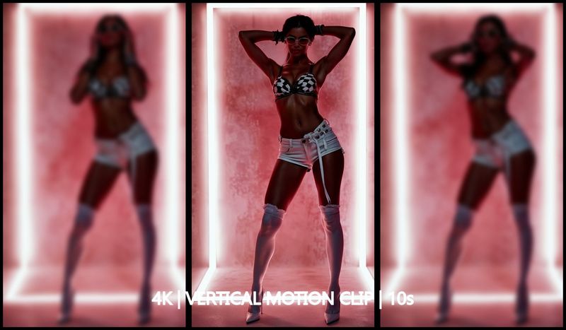 Pop-Art Neon Model – Motion Portrait (10s, 4K Vertical, 60fps)