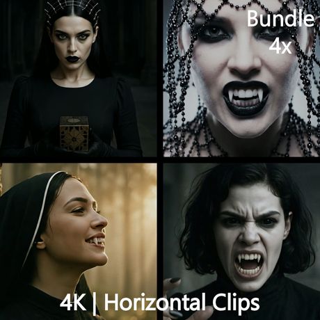 Fangs Getting Close2 Bundle (4x, 4K Horizontal, 30fps)