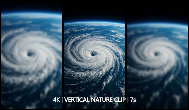 Hurricane from Space – Earth View with Station Ambience (7s, 4K Vertical, 60fps)