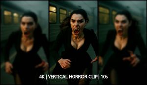 Vampire Running Near Train – Dark Rituals Portrait (10s, 4K Vertical, 60fps)