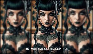 Endless Emerald Earrings – Gothic Motion Portrait (10s, 4K Vertical, 60fps)
