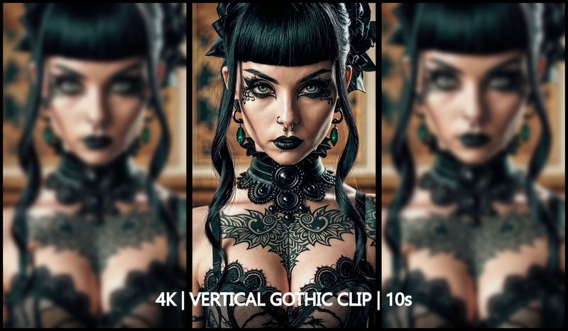 Endless Emerald Earrings – Gothic Motion Portrait (10s, 4K Vertical, 60fps)