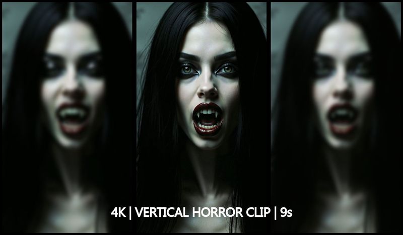 Vampire Model Close-Up – Dark Rituals Portrait (9s, 4K Vertical, 60fps)