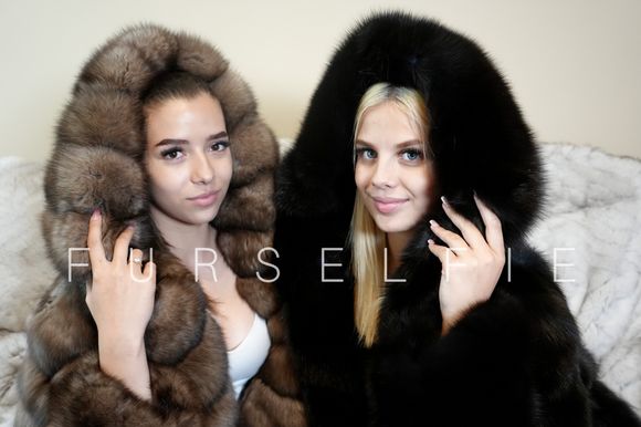 Fur sisters in luxury sable coats (311)