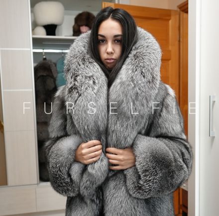Gigi blue frost fox fur coat by Sobolini pack#1 (322)