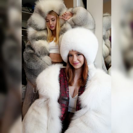 Two beauties in luxurious fox fur - part 2