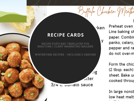 Wintertime Recipe Postcard Templates for Realtors | Monthly Client Mailer Marketing