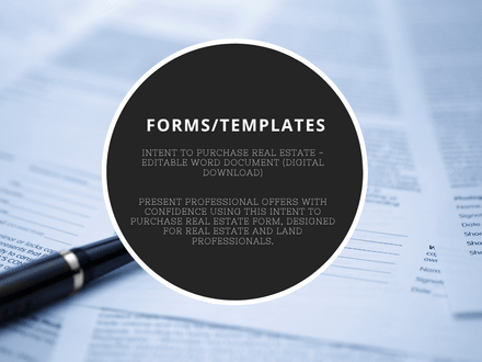 Intent to Purchase Real Estate Form – Editable Word Document (Digital Download)