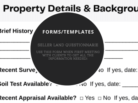 Land Seller Questionnaire Form – Digital Download (Word/PDF Files)