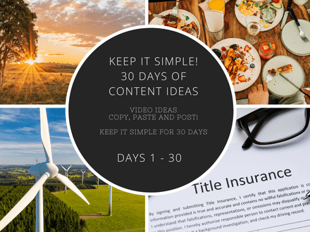 Keep it Simple! 30 Days of Social Media Content Ideas - Days 1-30