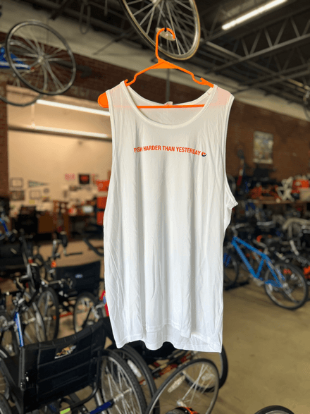 Push Harder Than Yesterday White Tank