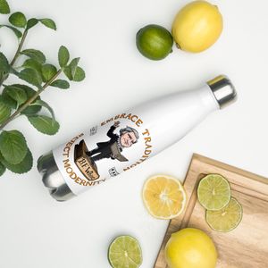 B. F. White Metal Water Bottle - White