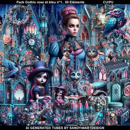 SAD - Pack Gothic rose et bleu N°1