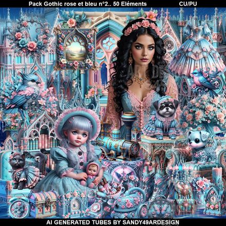 SAD - Pack Gothic rose et bleu N°2