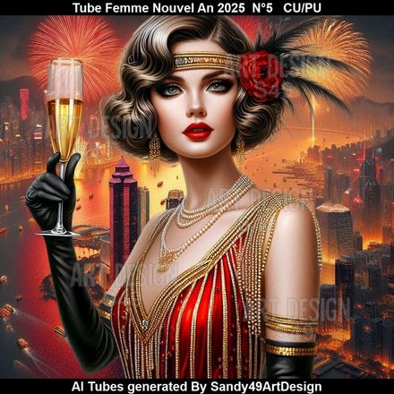 SAD - Tube Femme Nouvel An 2025 Rouge N°5