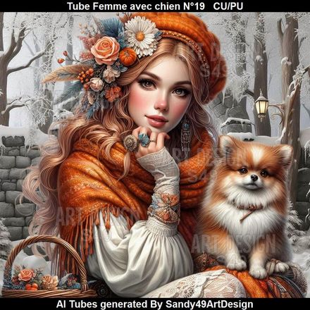 SAD - Tube Femme avec chien N°19
