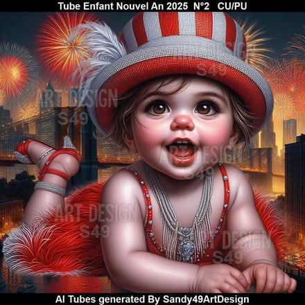 SAD - Tube Enfant Nouvel An 2025 Rouge N°2