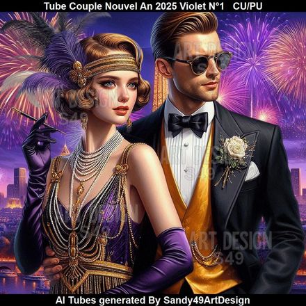 SAD - Tube Couple Nouvel An 2025 Violet N°1