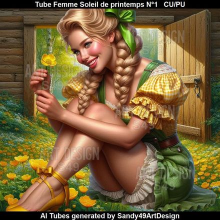 SAD - Tube Femme Soleil de printemps N°1