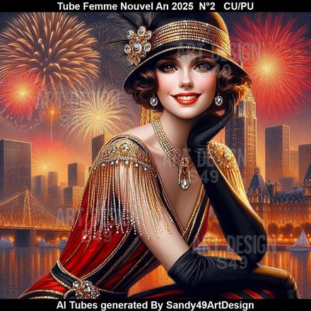 SAD - Tube Femme Nouvel An 2025 Rouge N°2
