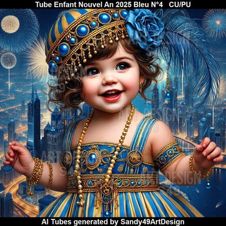 SAD - Tube Enfant Nouvel An 2025 Bleu N°4