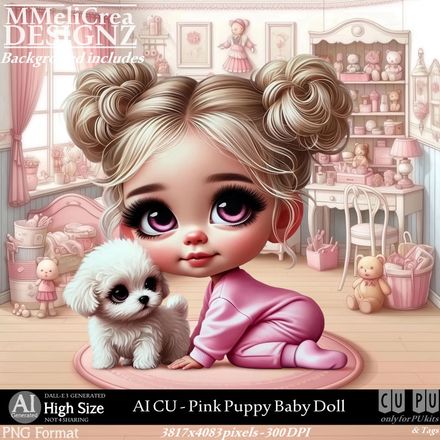 MMD - AI - CU Pink Puppy Baby Doll