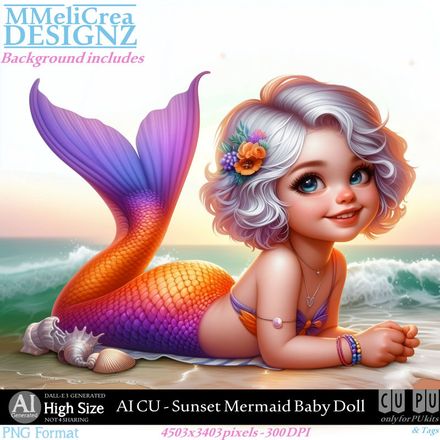 MMD - AI - CU Sunset Mermaid Baby Doll