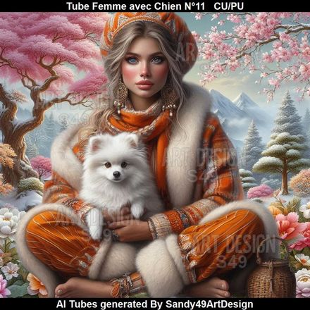 SAD - Tube Femme avec chien N°11