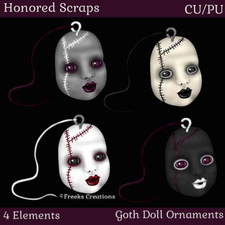 HS Goth Doll Ornaments (CU/PU)