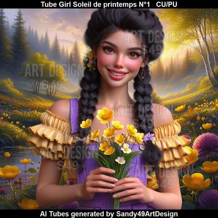 SAD - Tube Girl Soleil de printemps N°1
