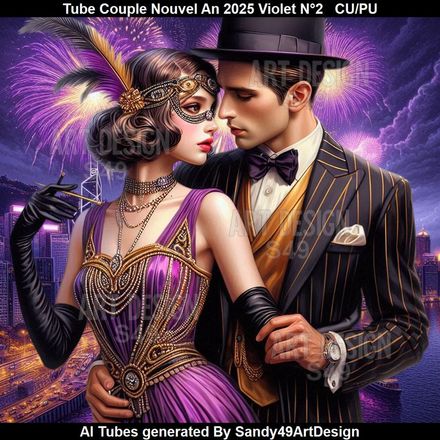 SAD - Tube Couple Nouvel An 2025 Violet N°2