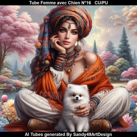 SAD - Tube Femme avec chien N°16