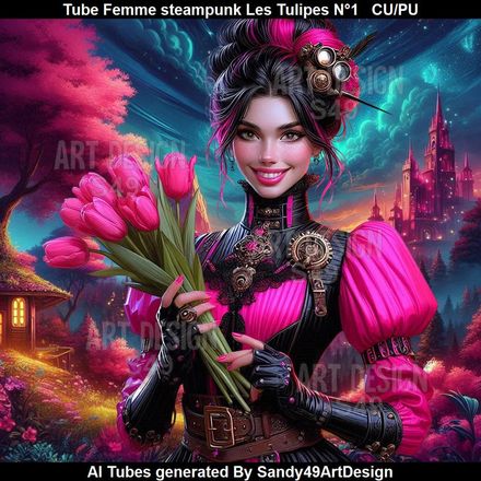 SAD - Tube Femme Steampunk Les Tulipes N°1