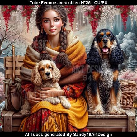 SAD - Tube Femme avec chien N°25