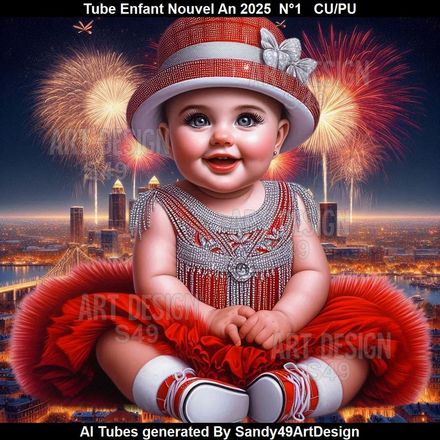 SAD - Tube Enfant Nouvel An 2025 Rouge N°1