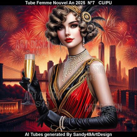 SAD - Tube Femme Nouvel An 2025 Rouge N°7