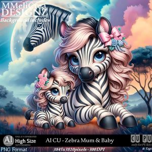 MMD - AI - CU Zebra Mum &amp; Baby