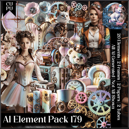 MVD - AI Element Pack 179 Pastel Steampunk