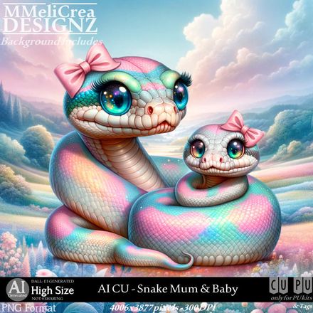 MMD - AI - CU Snake Mum &amp; Baby