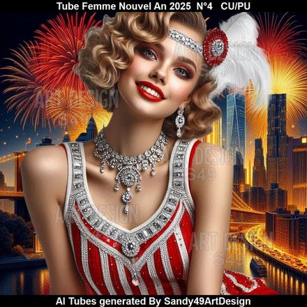 SAD - Tube Femme Nouvel An 2025 Rouge  N°4