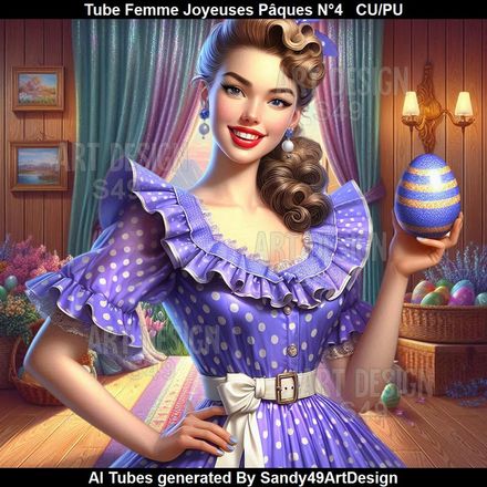 SAD - Tube Femme Joyeuse Pâques N°4