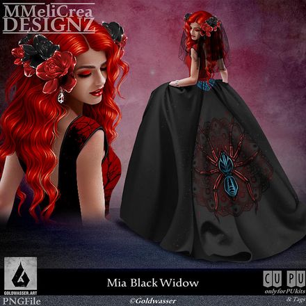 MMD - CLASSIC - Tube - CU Mia Black Widow (PNG Format)