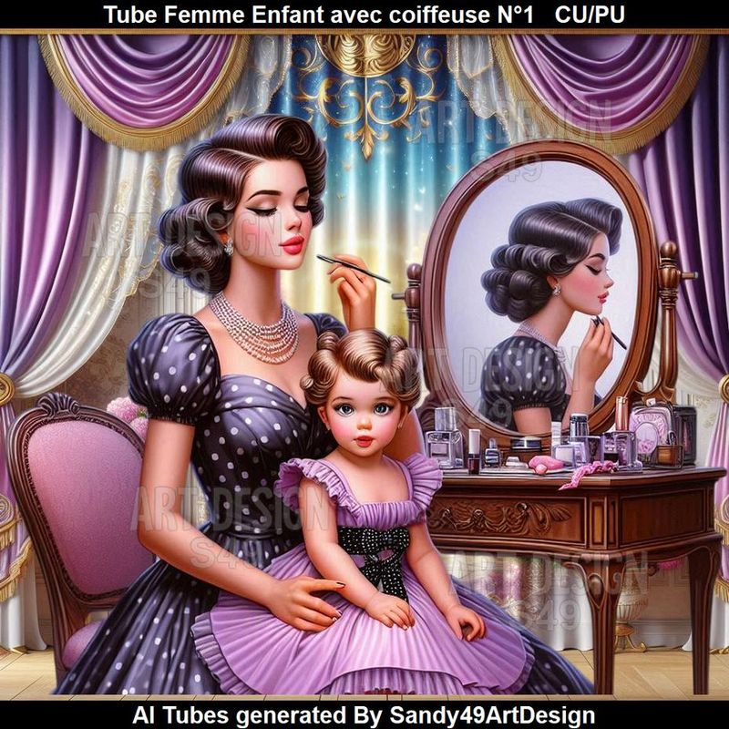 SAD - Tube Femme Enfant avec coiffeuse N°1
