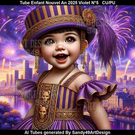 SAD - Tube Enfant Nouvel An 2025 Violet N°5