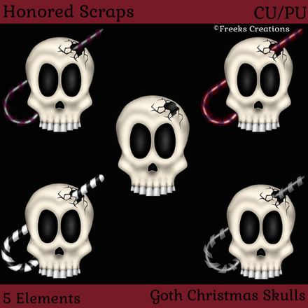 HS Goth Christmas Skulls (CU/PU)