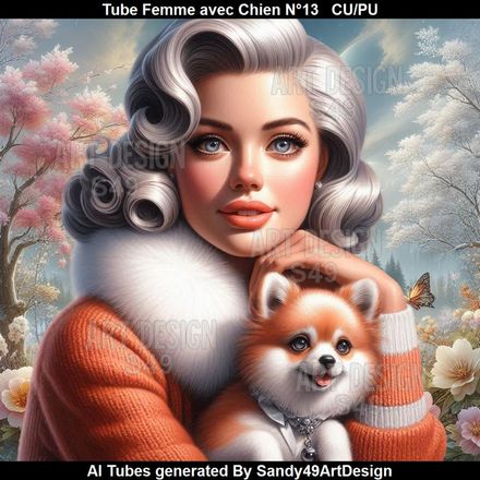 SAD - Tube Femme avec chien N°13