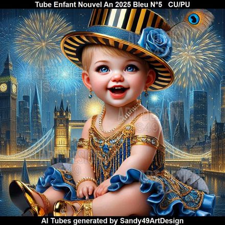 SAD - Tube Enfant Nouvel An 2025 Bleu N°5