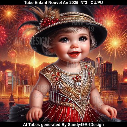 SAD - Tube Enfant Nouvel An 2025 Rouge N°3