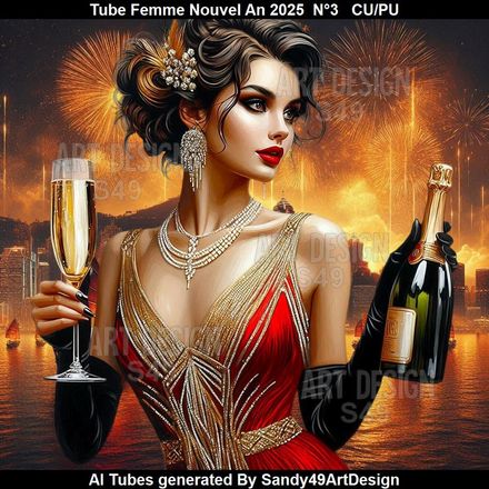 SAD - Tube Femme Nouvel An 2025 Rouge  N°3