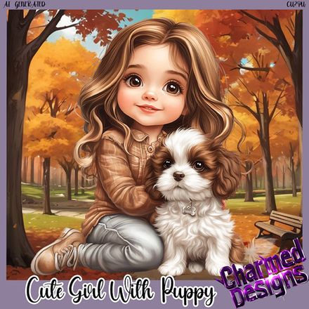 CD- Cute Girl With Puppy